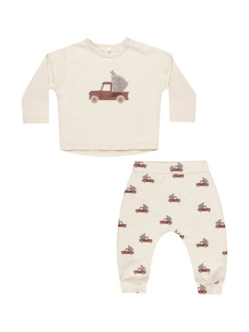 Rylee + Cru trucks set baby boy unisex pants long sleeve tee leggings beige